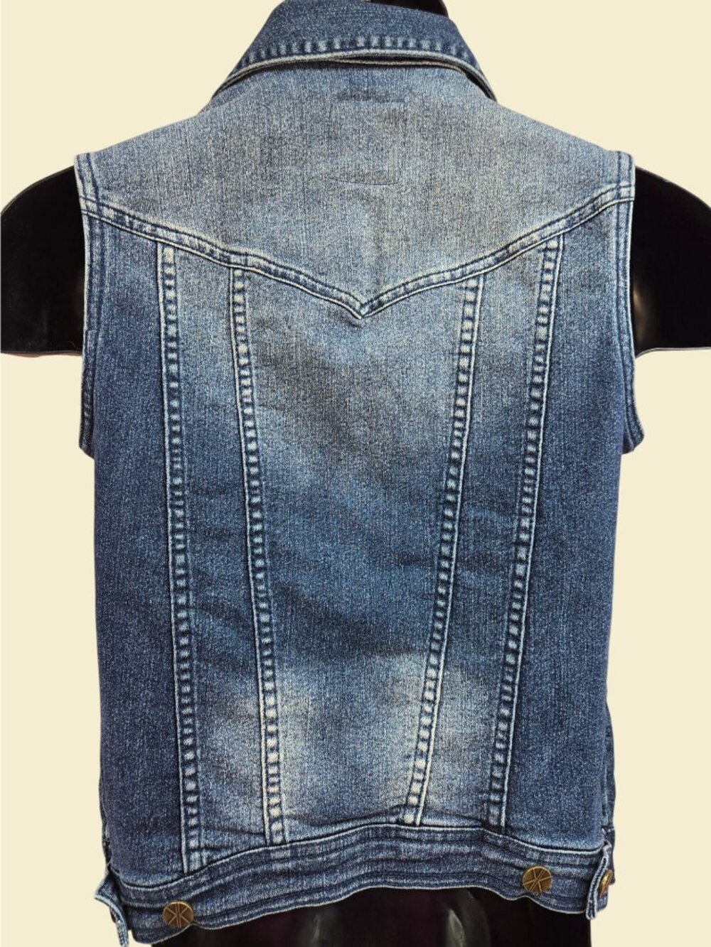 Kardashian Kollection Womens Jean Vest Size Small - Picture 2 of 6